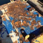 The deck was fully repaired at dockside without sand blasting or grinding